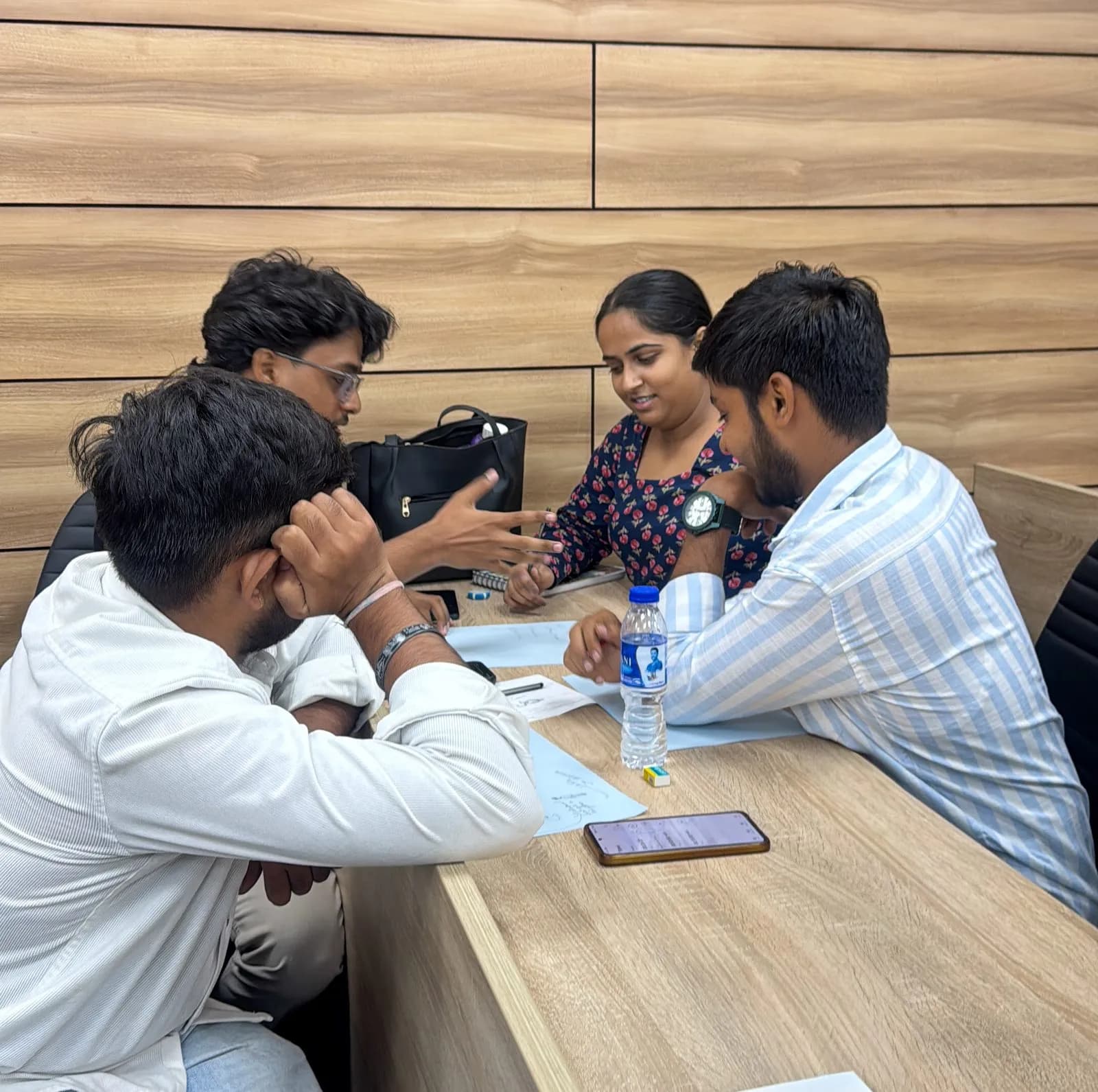 Group discussion during a design-thinking workshop
