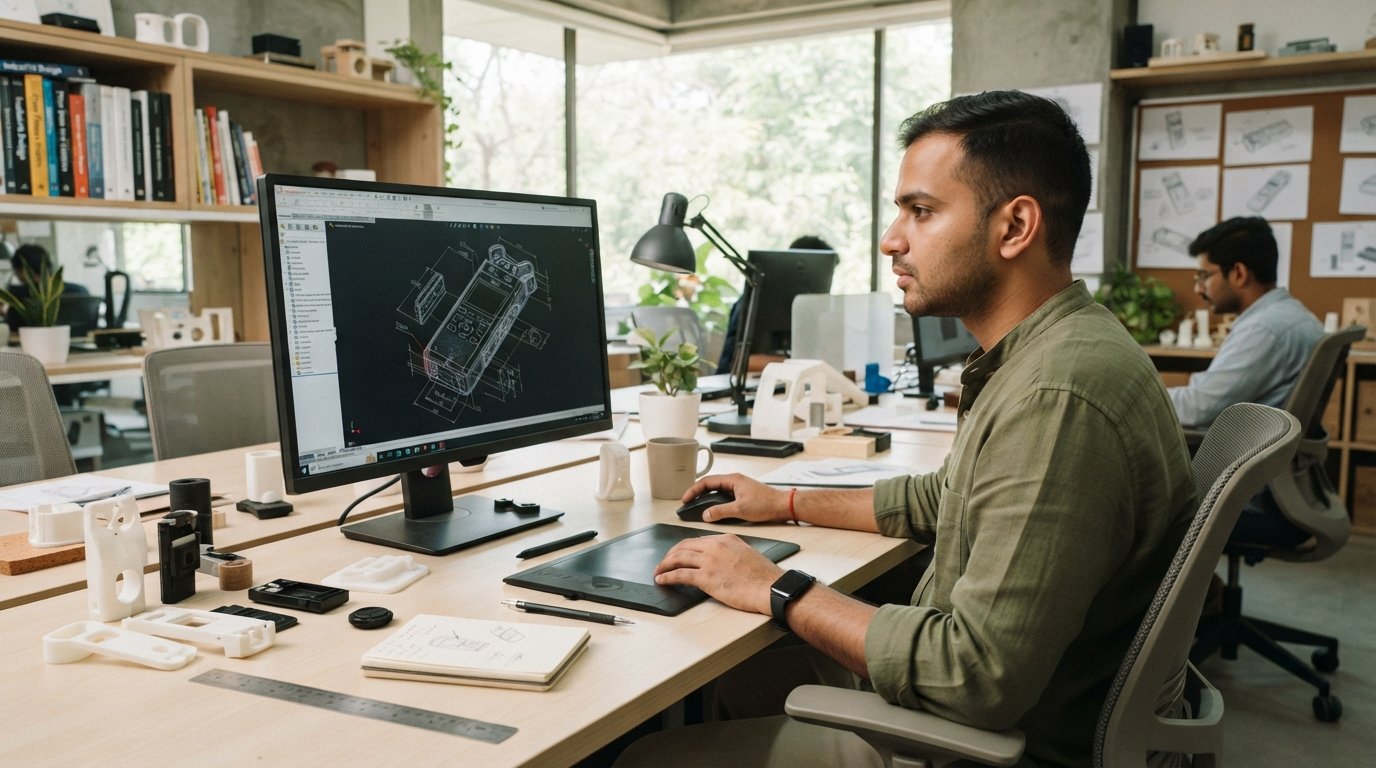 An FSJD designer modelling a product concept on screen